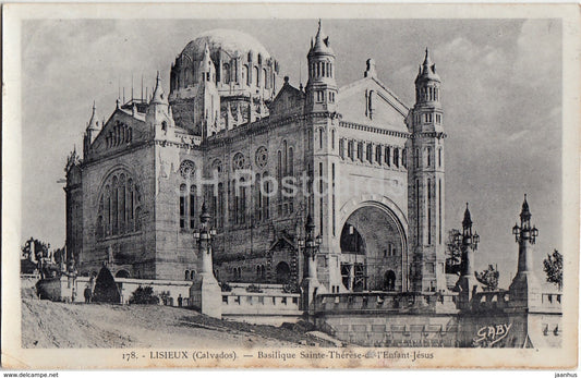 Lisieux  Calvados - Basilique Sainte-Therese Enfant Jesus - cathedral - old postcard - 1939 - France - used - JH Postcards