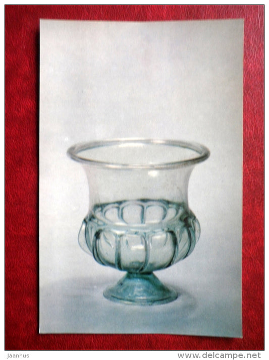 Craterisk with relief ribs , Eastern Mediterranean , 1st century AD - Antique Glass - 1974 - Russia USSR - unused - JH Postcards