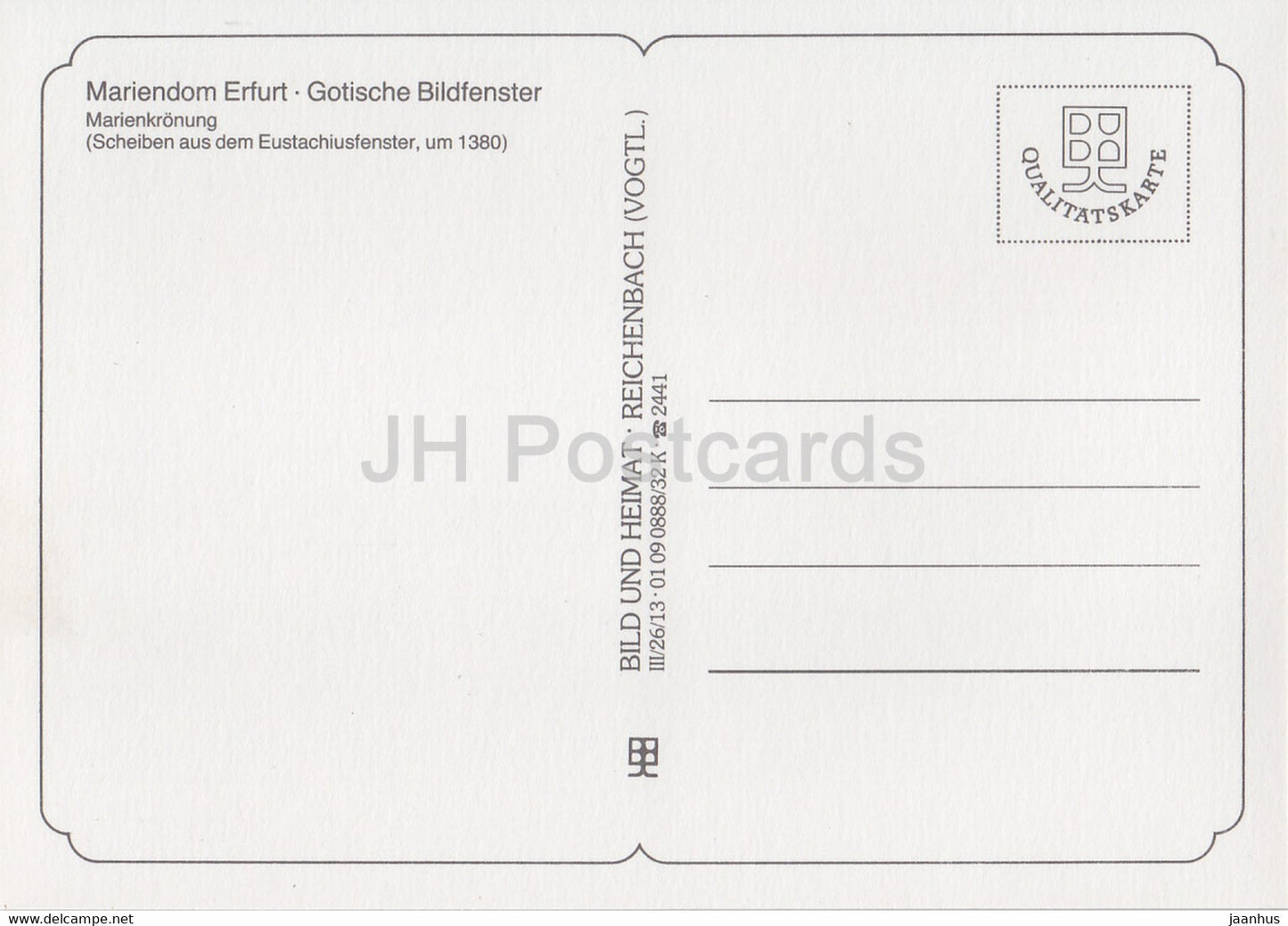 Marienkronung - Mariendom Erfurt - Gotische Bildfenster - cathedral - DDR Germany - unused