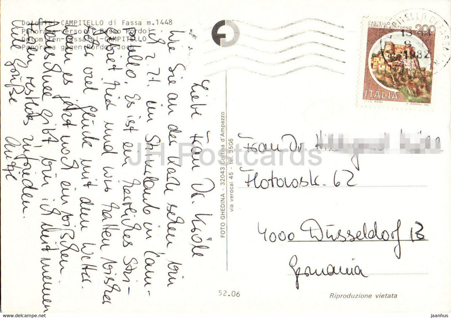 Dolomiti Campitello di Fassa 1448 m - Passo Pordo - 1982 - Italy - used