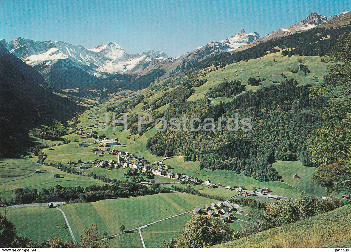 ELM im Sernftal mit Wichlenberg - Hausstock u Karpf - 37769 - Switzerland - unused - JH Postcards