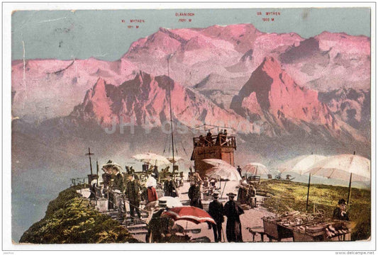 Rigi-Kulm 1800m - 4099 - sent from Switzerland to Tsarist Russia Reval 1914 - JH Postcards