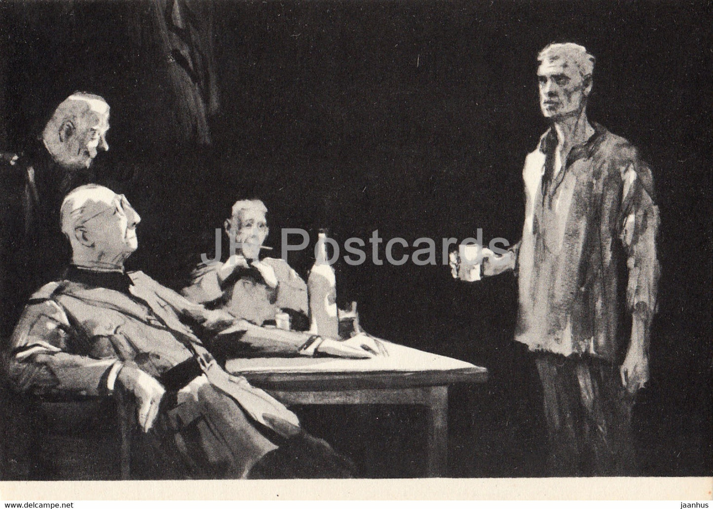 Fate of a Man by Mikhail Sholokhov - illustration by Kukryniksy - Prisoner - Camp - 1966 - Russia USSR - unused - JH Postcards