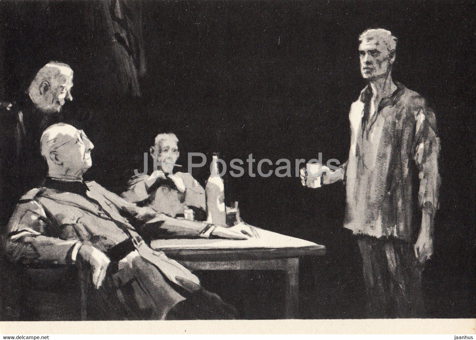 Fate of a Man by Mikhail Sholokhov - illustration by Kukryniksy - Prisoner - Camp - 1966 - Russia USSR - unused - JH Postcards