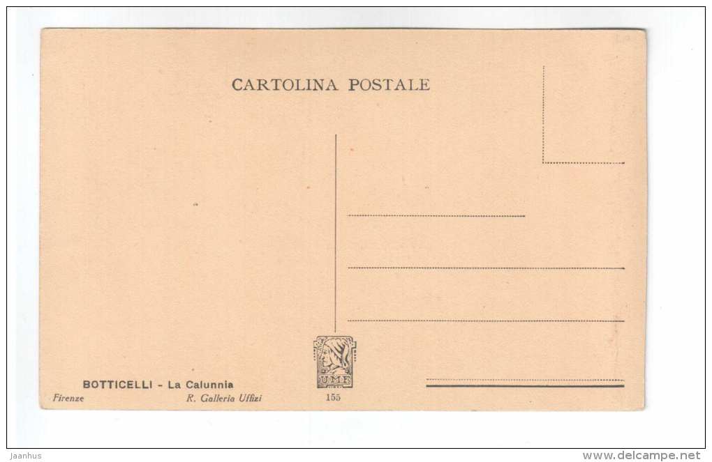 painting by Boticelli - La Calunnia - Calumny of Apelles - UMF - 155 - old postcard - Italy - unused - JH Postcards