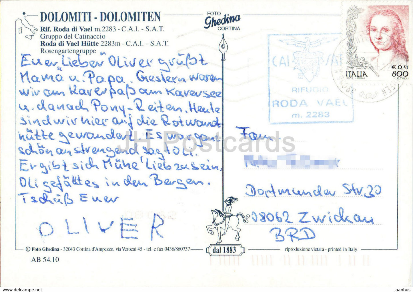 Rif Roda di Vael Hutte - Catinaccio Rosengarten - Dolomiti - Italy - used