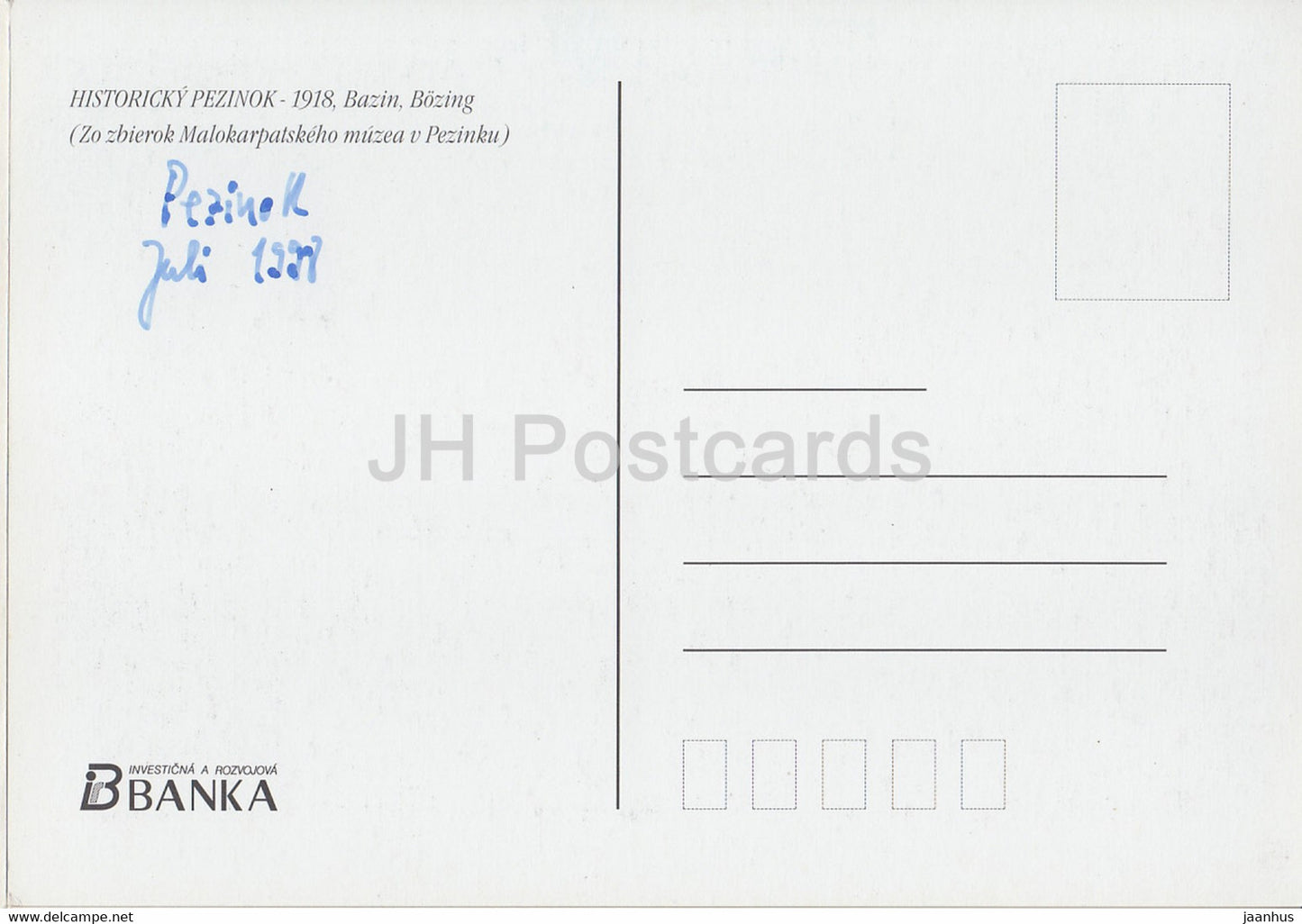 Pezinok 1918 - REPRODUCTION - 1998 - Slovakia - used