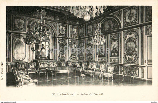 Fontainebleau - Salon du Conseil - old postcard - France - unused - JH Postcards