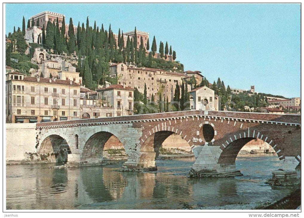 Ponte Pietra - Pietra bridge - Verona - Veneto - 515 - Italia - Italy - unused - JH Postcards