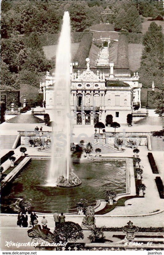 Konigsschloss Linderhof - castle - 44 - old postcard - Germany - unused - JH Postcards