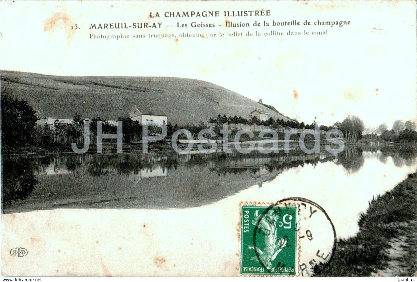 Mareuil sur Ay - Les Goisses - Illusion de la bouteille de champagne - 13 - old postcard - 1911 - France - used - JH Postcards