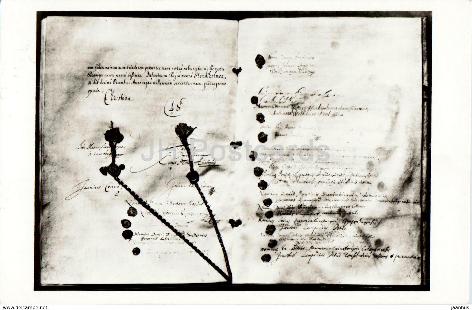 Minnesutstallningen over Westfaliska freden 1648 - Peace of Westphalia Treaty - old postcard - 1948 - Sweden - used - JH Postcards