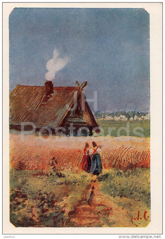 painting by A. Savrasov - Kutuzov hut - Russian art - 1958 - Russia USSR - unused - JH Postcards
