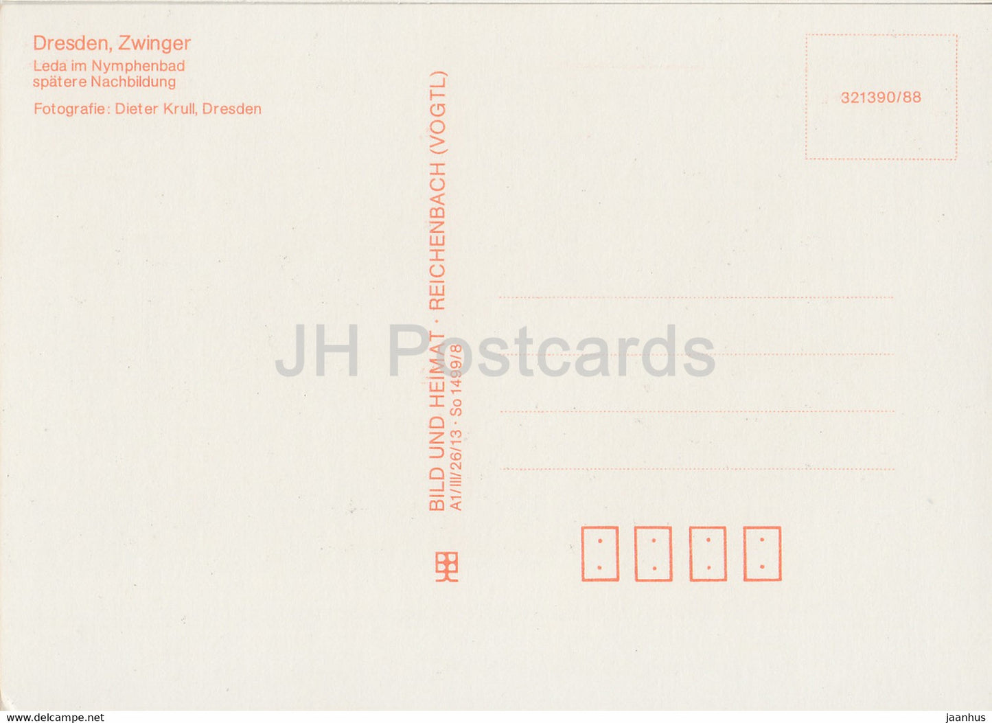 Dresden Zwinger - Leda im Nymphenbad - Barokplastik in Dresden - sculpture - art - DDR Germany - unused