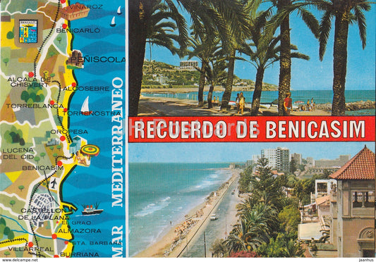 Recuerdo de Benicasim - beach - multiview - 163 - Spain - used - JH Postcards