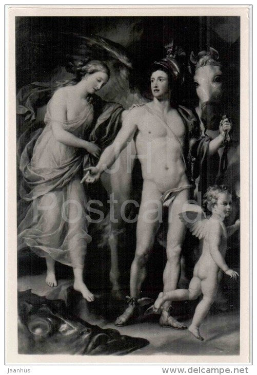 painting by Anton Raphael Mengs - Perseus and Andromeda - danish art - unused - JH Postcards