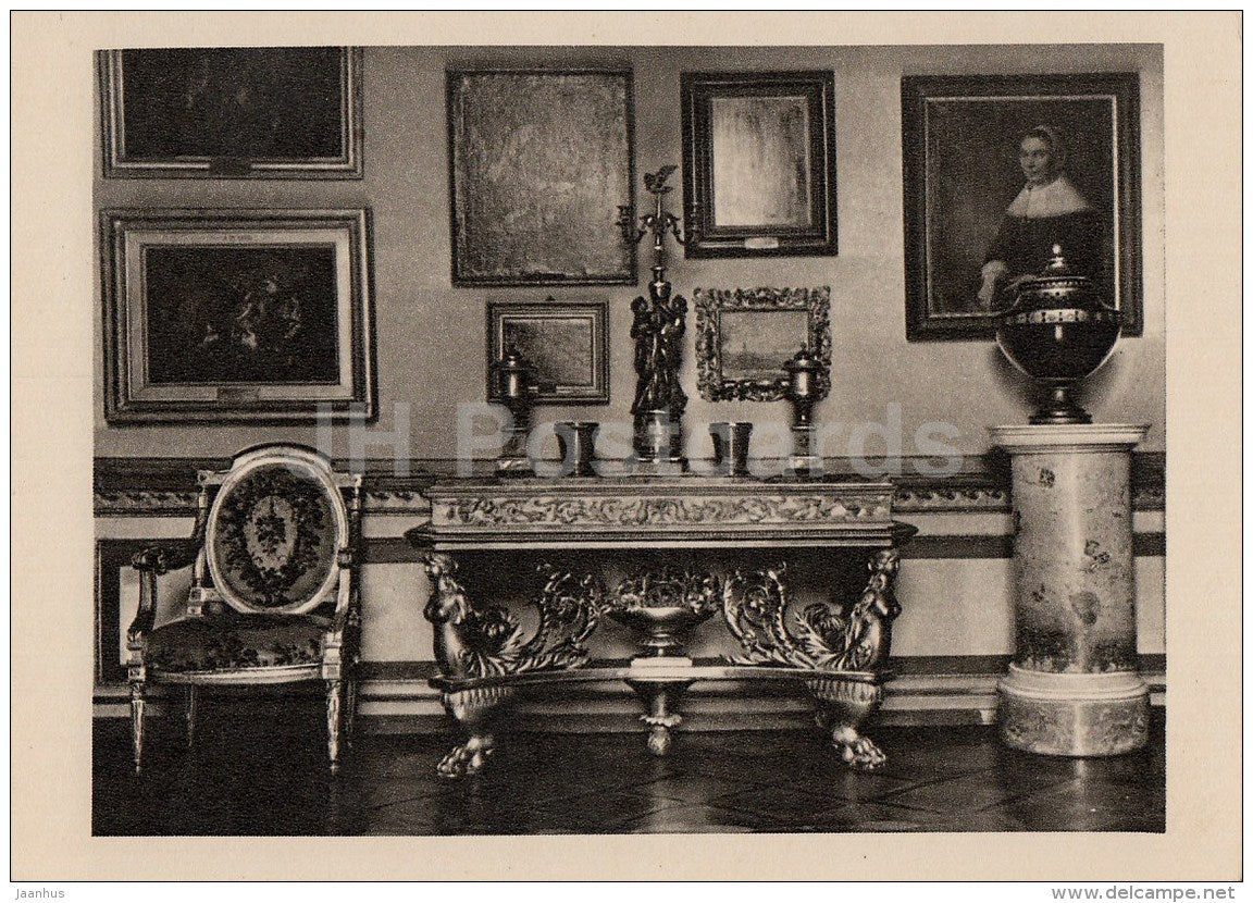 Carved gilded table - Ostankino Palace - 1956 - Russia USSR - unused - JH Postcards