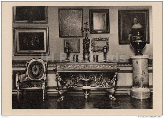Carved gilded table - Ostankino Palace - 1956 - Russia USSR - unused - JH Postcards