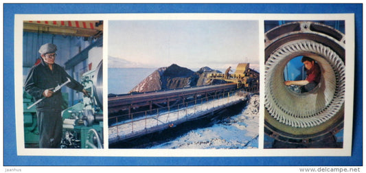 mine mechanic - coal storage of Spitsbergen mine - On the polar Spitsbergen - 1978 - Norway - unused - JH Postcards