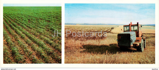 Balkashinsky district - autumn plowing - tractor - 1976 - Kazakhstan USSR - unused - JH Postcards