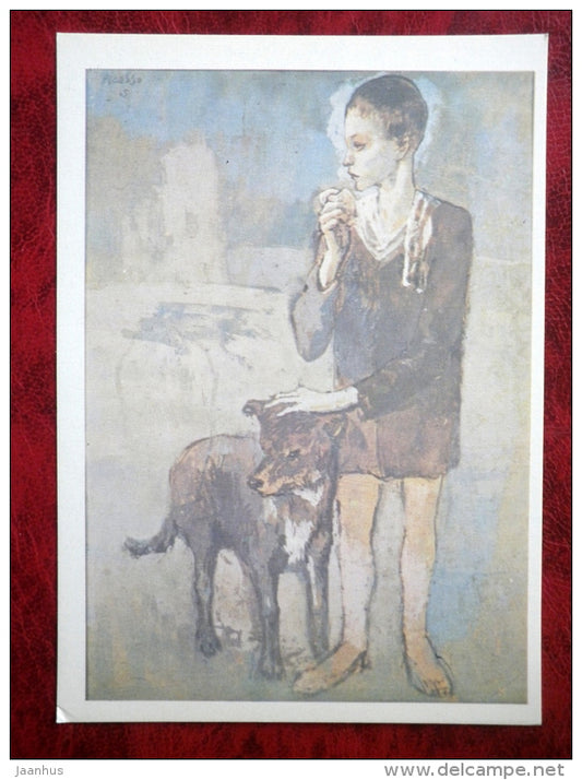 Drawing by Pablo Picasso - Boy wit a Dog . 1905 - french art - unused - JH Postcards