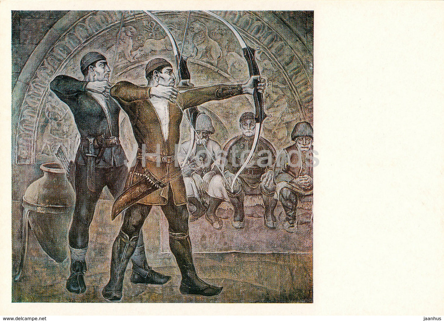 painting by A. Boldyrev - Mountaineer Archers - Sport - Soviet art - 1978 - Russia USSR - unused