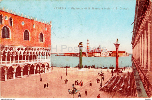 Venezia - Venice - Piazzetta di S Marco e Isola di S Giorgio - old postcard - 1912 - Italy - used - JH Postcards