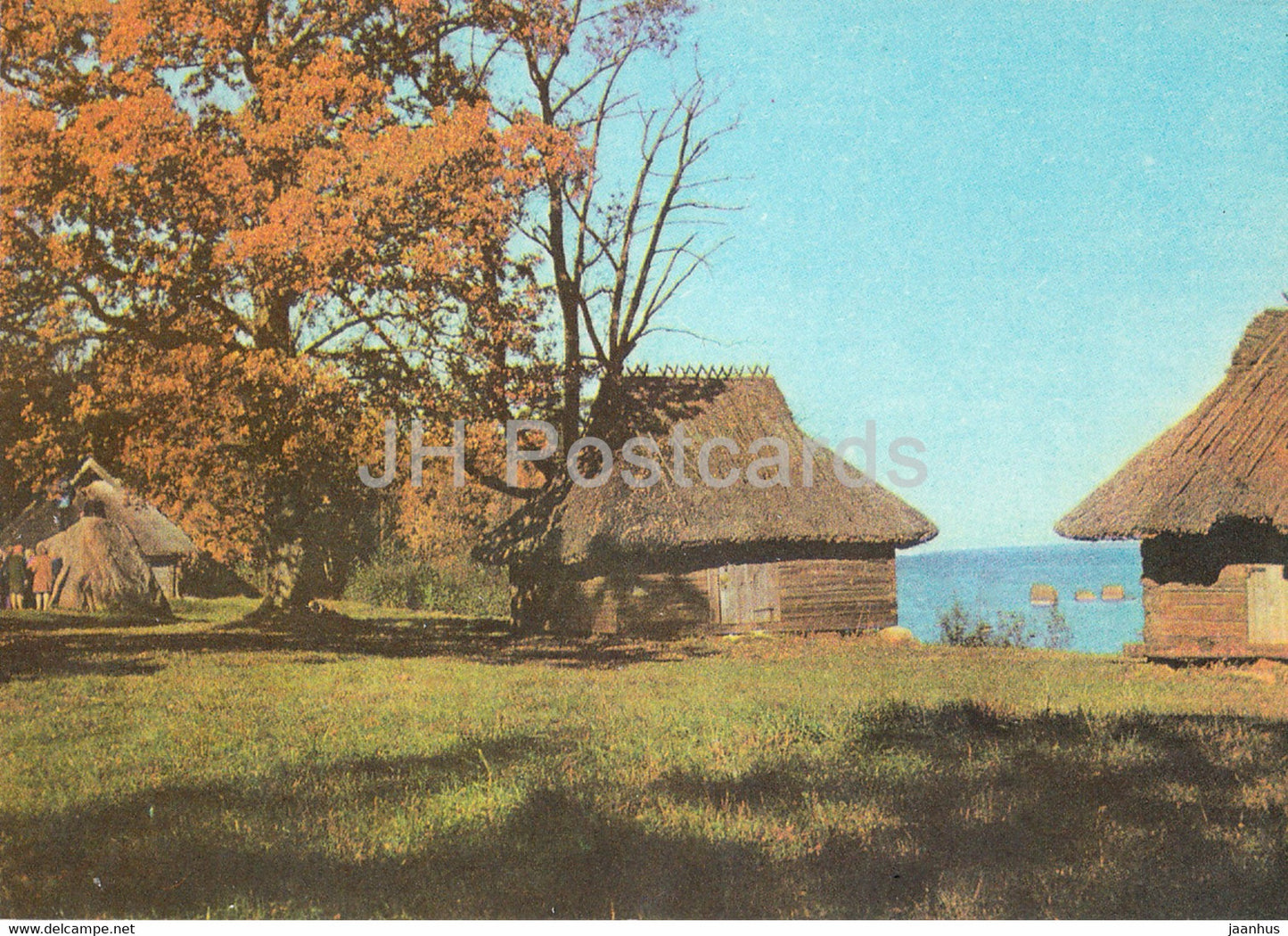 Estonian Open Air Museum - Net Sheds in the zone of the islands - 1977 - Estonia USSR - unused - JH Postcards