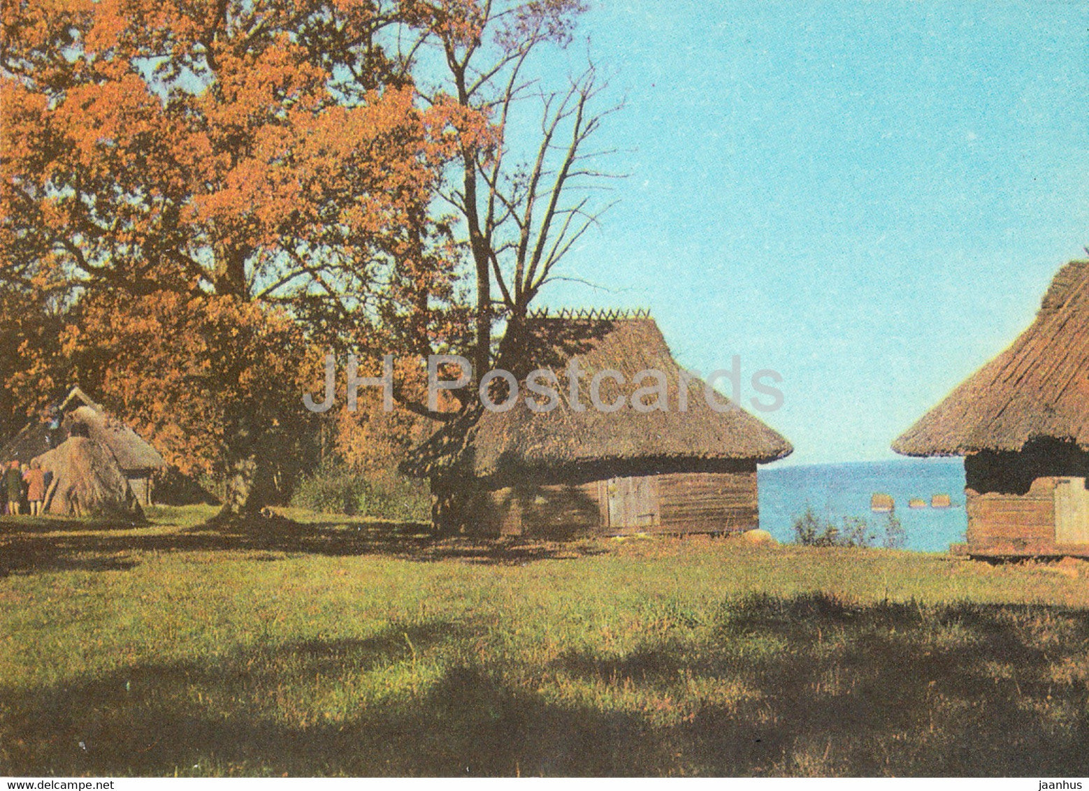Estonian Open Air Museum - Net Sheds in the zone of the islands - 1977 - Estonia USSR - unused - JH Postcards