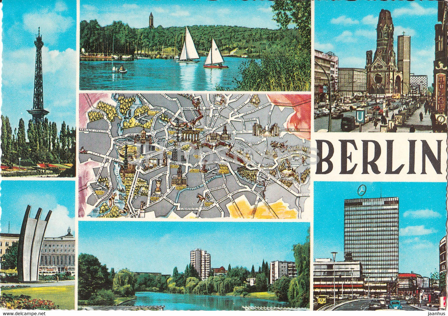 Berlin - multiview - 1968 - Germany - used - JH Postcards