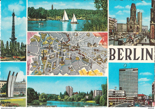 Berlin - multiview - 1968 - Germany - used - JH Postcards
