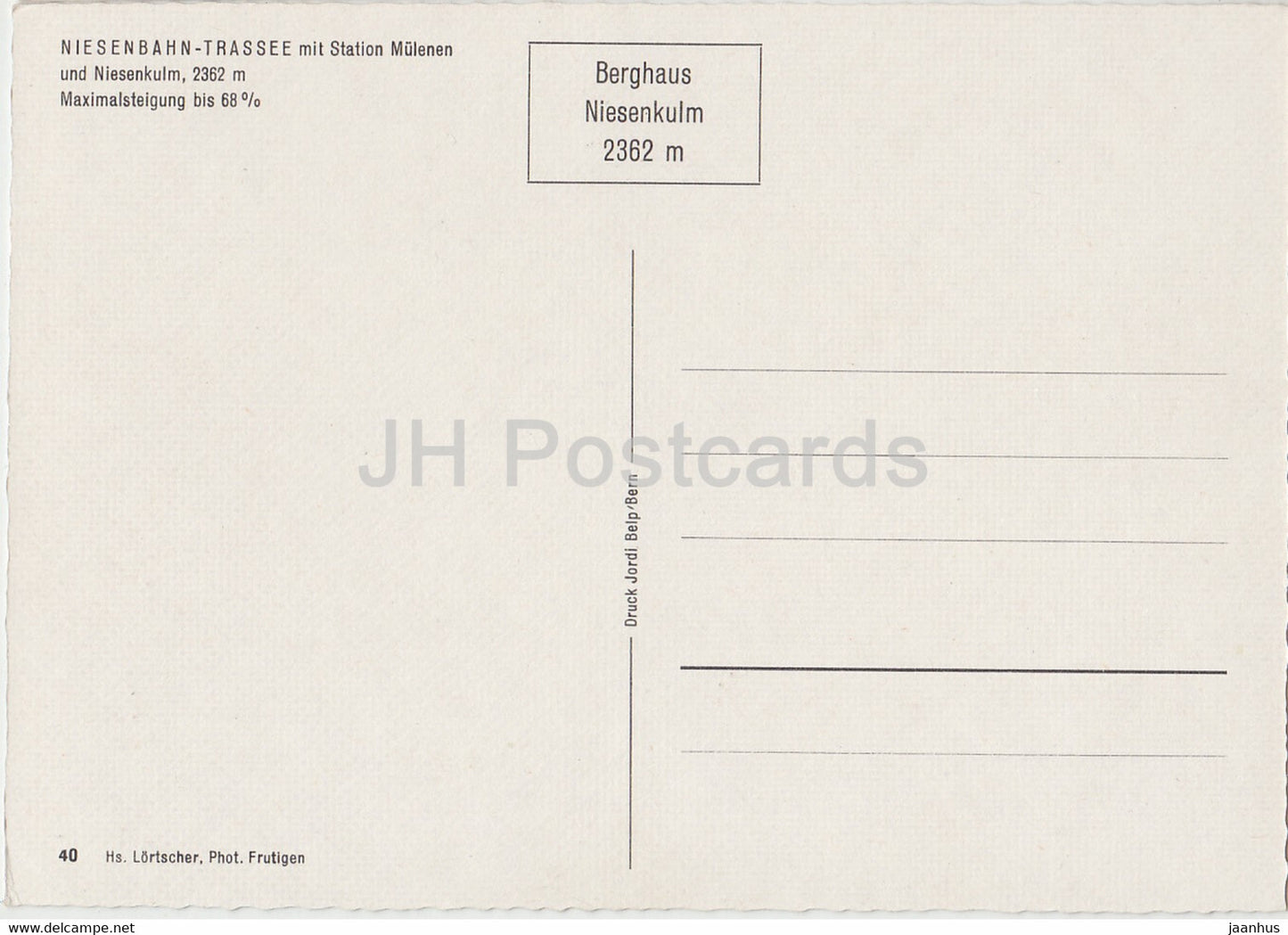 Niesenbahn - Trassee mit Station Mulenen und Niesenkulm - Switzerland - unused