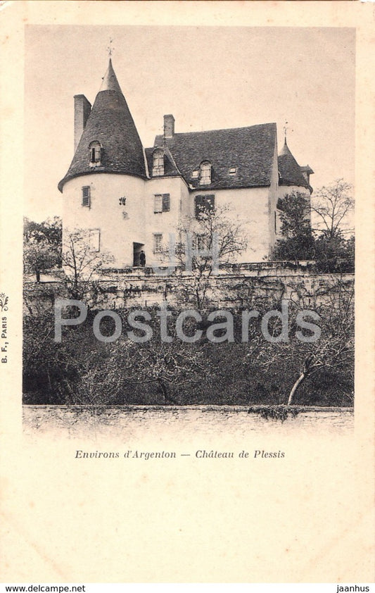 Environs d'Argenton - Chateau de Plessis - castle - old postcard - France - unused - JH Postcards