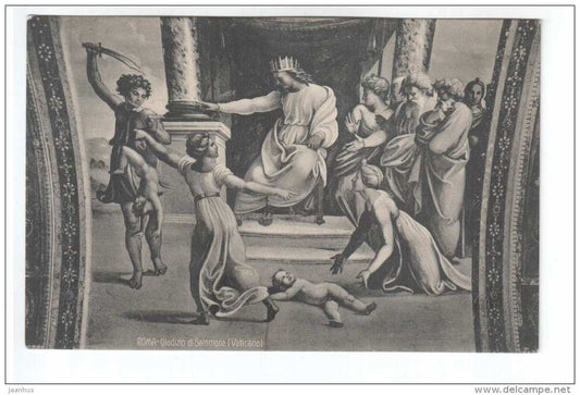painting by Raffaello - GIUDIZIO DI SALOMONE - JUDGEMENT OF SOLOMON - Vaticano - 1094 - old postcard - Italy - unused - JH Postcards