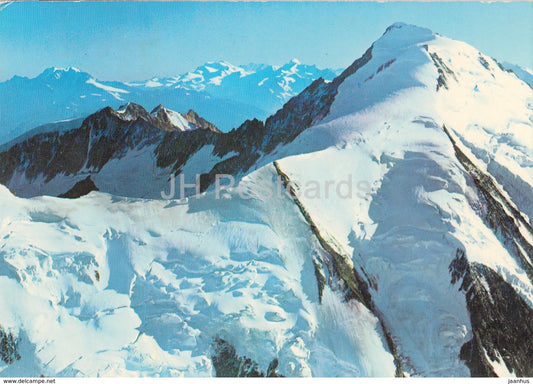 Aletschhorn 4195 m - Flugaufnahme - aerial view - Switzerland - 1974 - used - JH Postcards