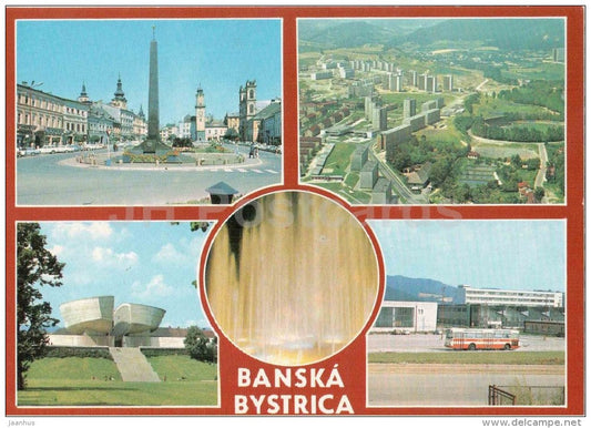 town views - Banska Bystrica - bus - Czechoslovakia - Slovakia - unused - JH Postcards
