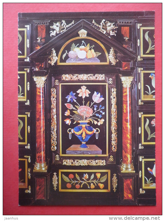 Detail of a Jewel Chest , with semiprecious stones - Cervená Lhota Castle - Czech Republic - Czechoslovakia - unused - JH Postcards