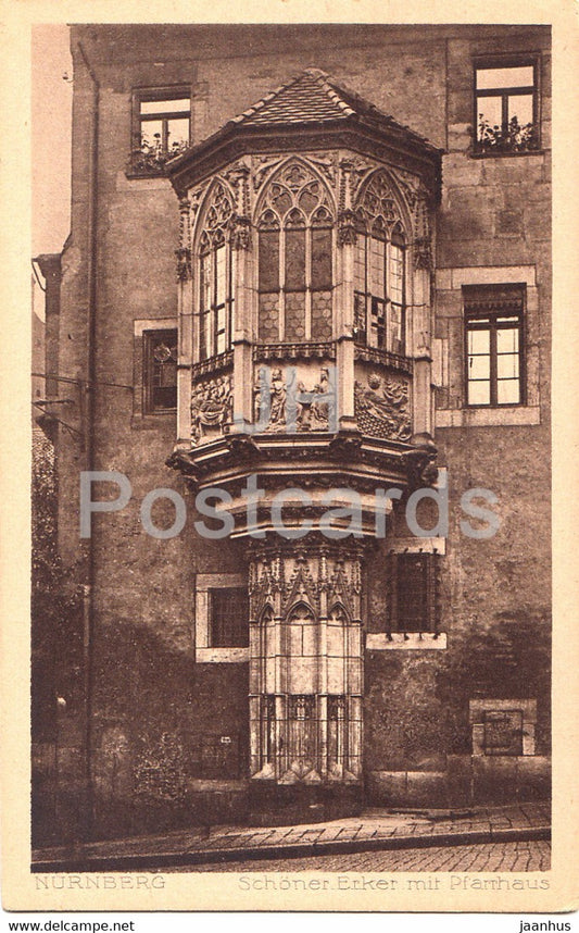 Nurnberg - Schoner Erker mit Pfarrhaus - 561 - old postcard - Germany - unused - JH Postcards