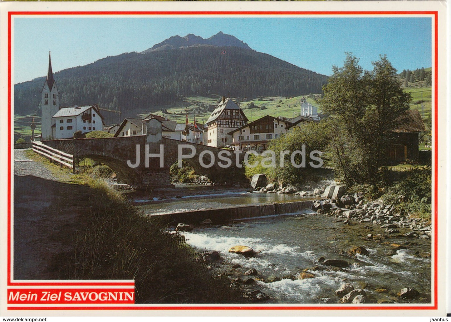 Savognin im Oberhalbstein mit Piz Tarvisch - 1989 - Switzerland - used - JH Postcards