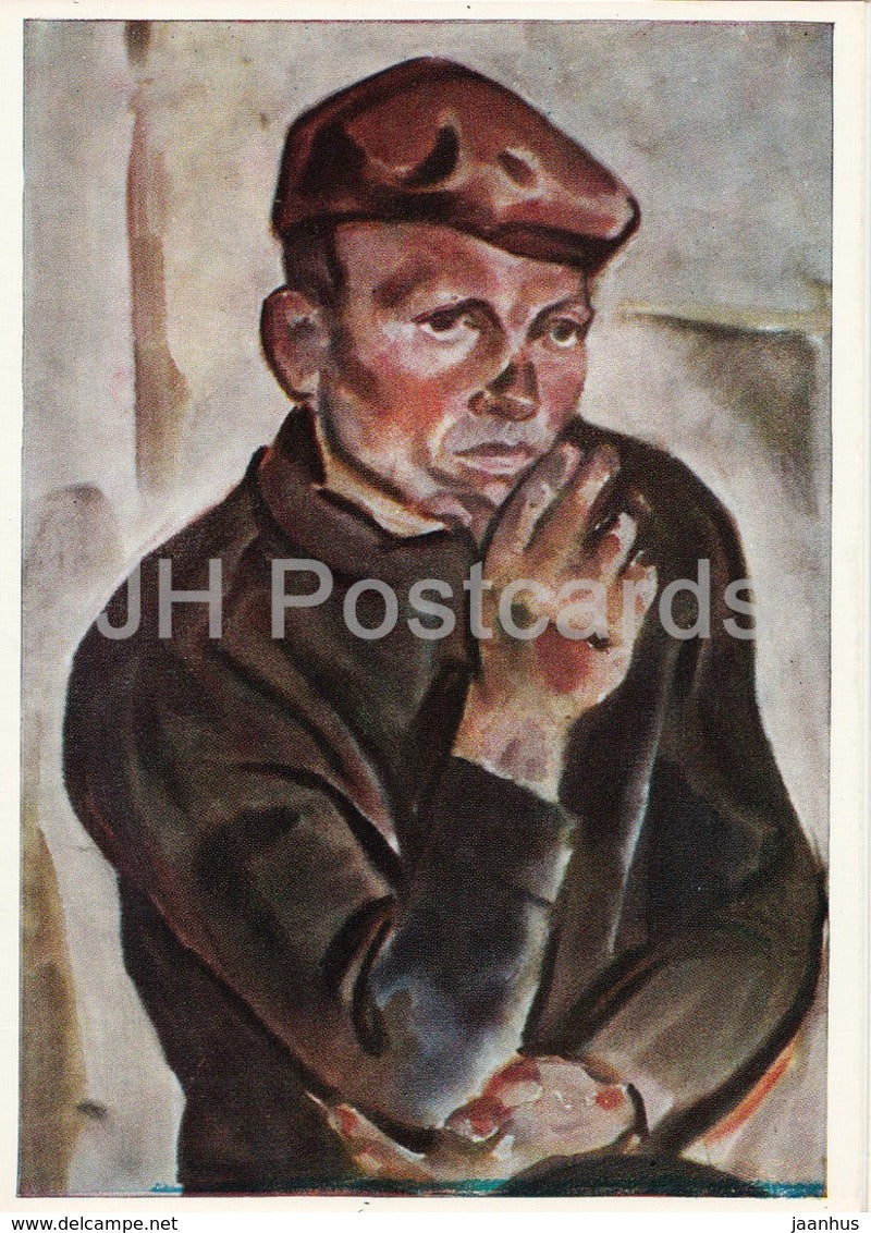 painting by S. Kozhaev - Port Loader - man - In Karelia - Russian art - 1971 - Russia USSR - unused - JH Postcards