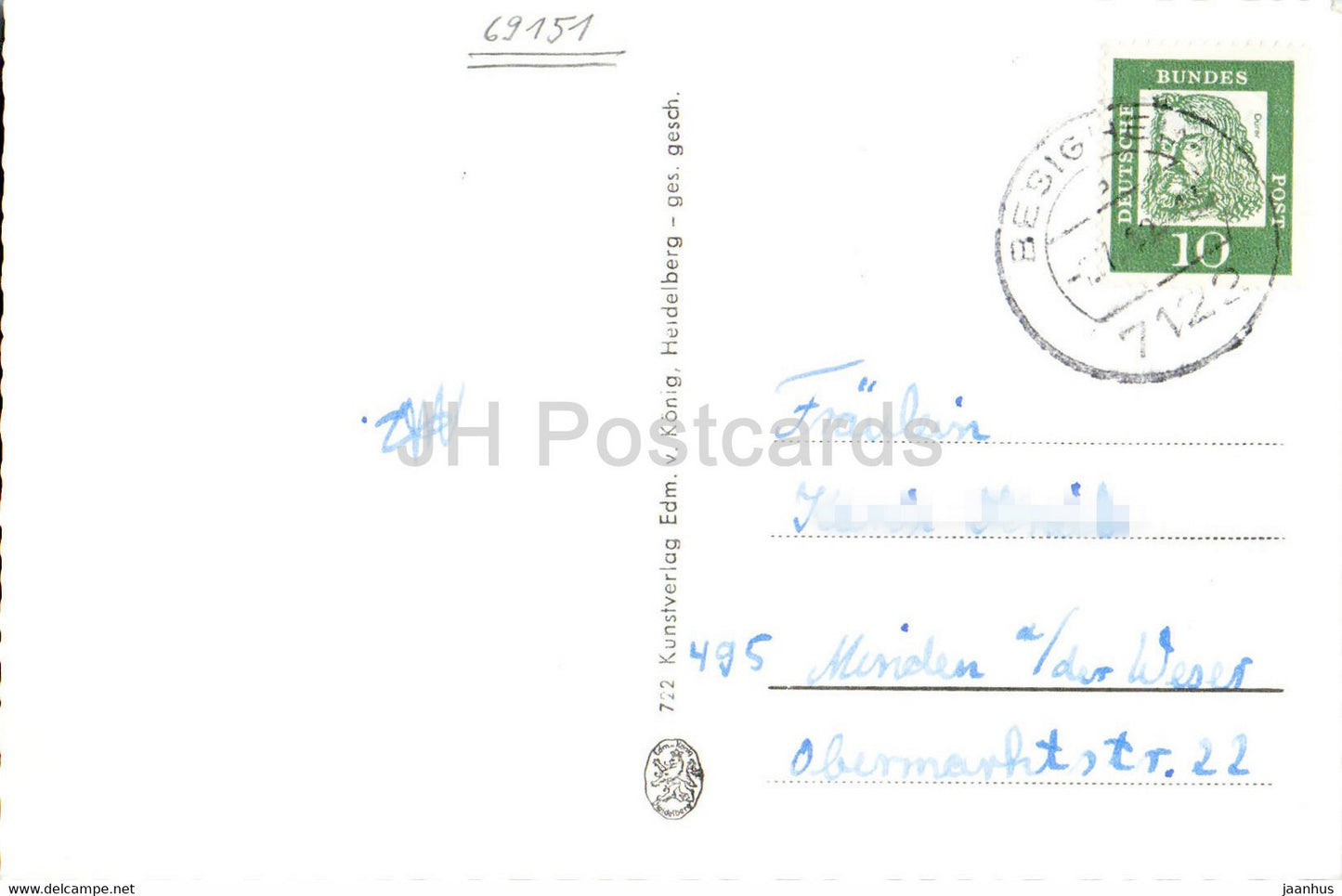 Kurznachrichten aus Neckarsteinach - Schwalbennest - Dilsberg - Vorderburg - old postcard - Germany - unused