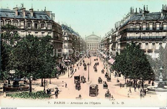 Paris - Avenue de l'Opera - 7 - old postcard - 1907 - France - used - JH Postcards