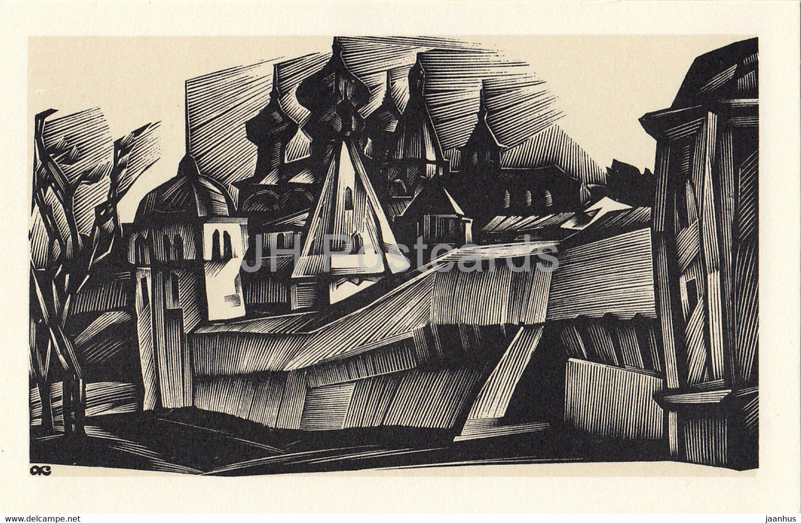Suzdal - view from the Intercession Monastery - illustration by A. Kalashnikov - 1969 - Russia USSR - unused - JH Postcards