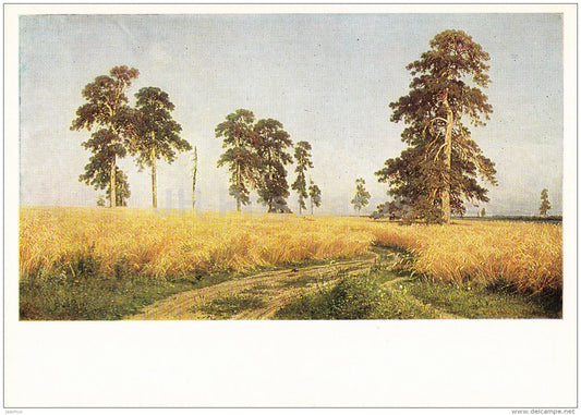 painting by I. Shishkin - Rye , 1878 - corn field - Russian art - 1978 - Russia USSR - unused - JH Postcards