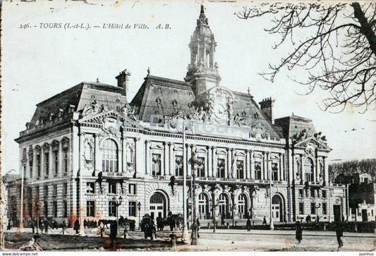 Tours - L'Hotel de Ville - 246 - old postcard - 1935 - France - used - JH Postcards