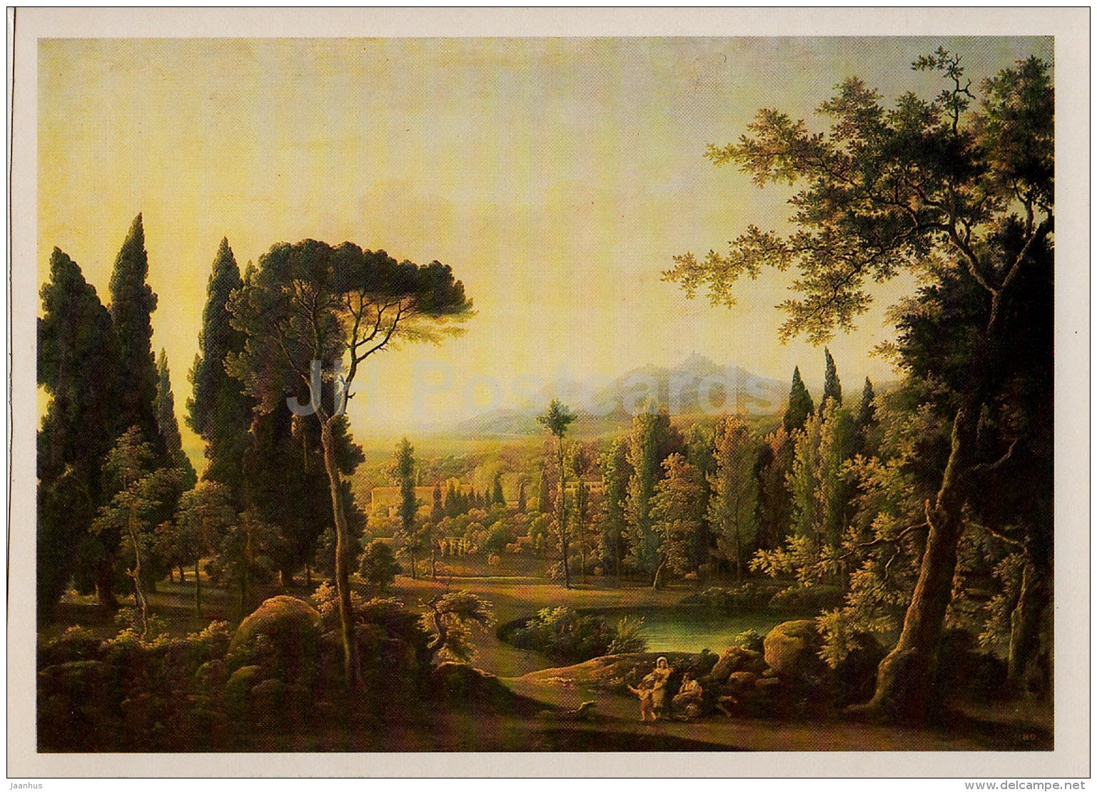 painting by F. Matveyev - View of Villa Adriana near Rome - Italy - Russian art - 1987 - Russia USSR - unused - JH Postcards