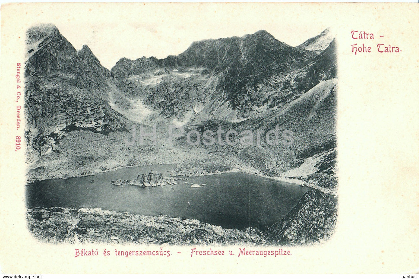 Tatra - Hohe Tatra - Bekato es tengerszemcsucs - Froschsee u Meeraugespitze - 8910 - old postcard - Slovakia - unused - JH Postcards