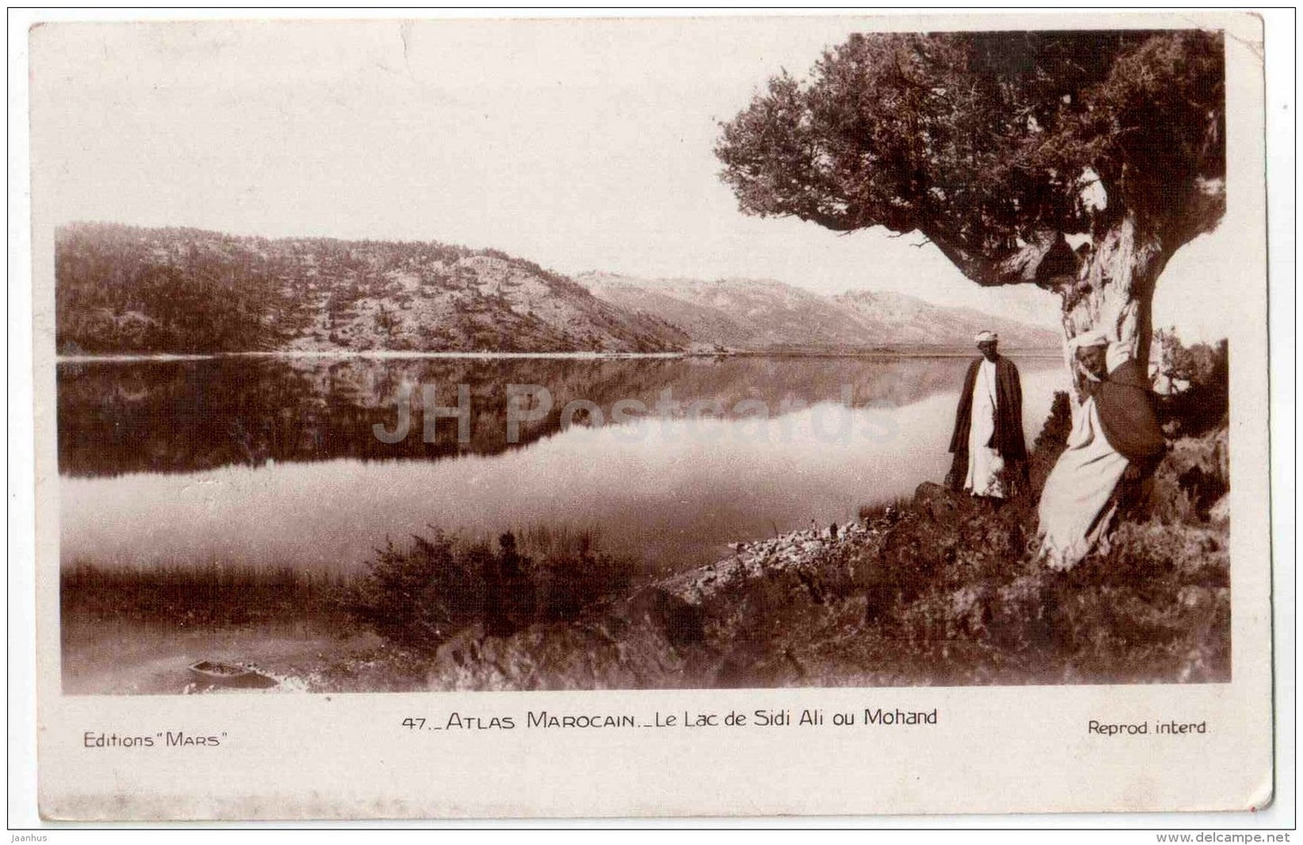 Atlas Marocain - Le Lac de Sidi Ali ou Mohad - lake - Morocco - old postcard - sent from Morocco Agadir to Estonia 1934 - JH Postcards