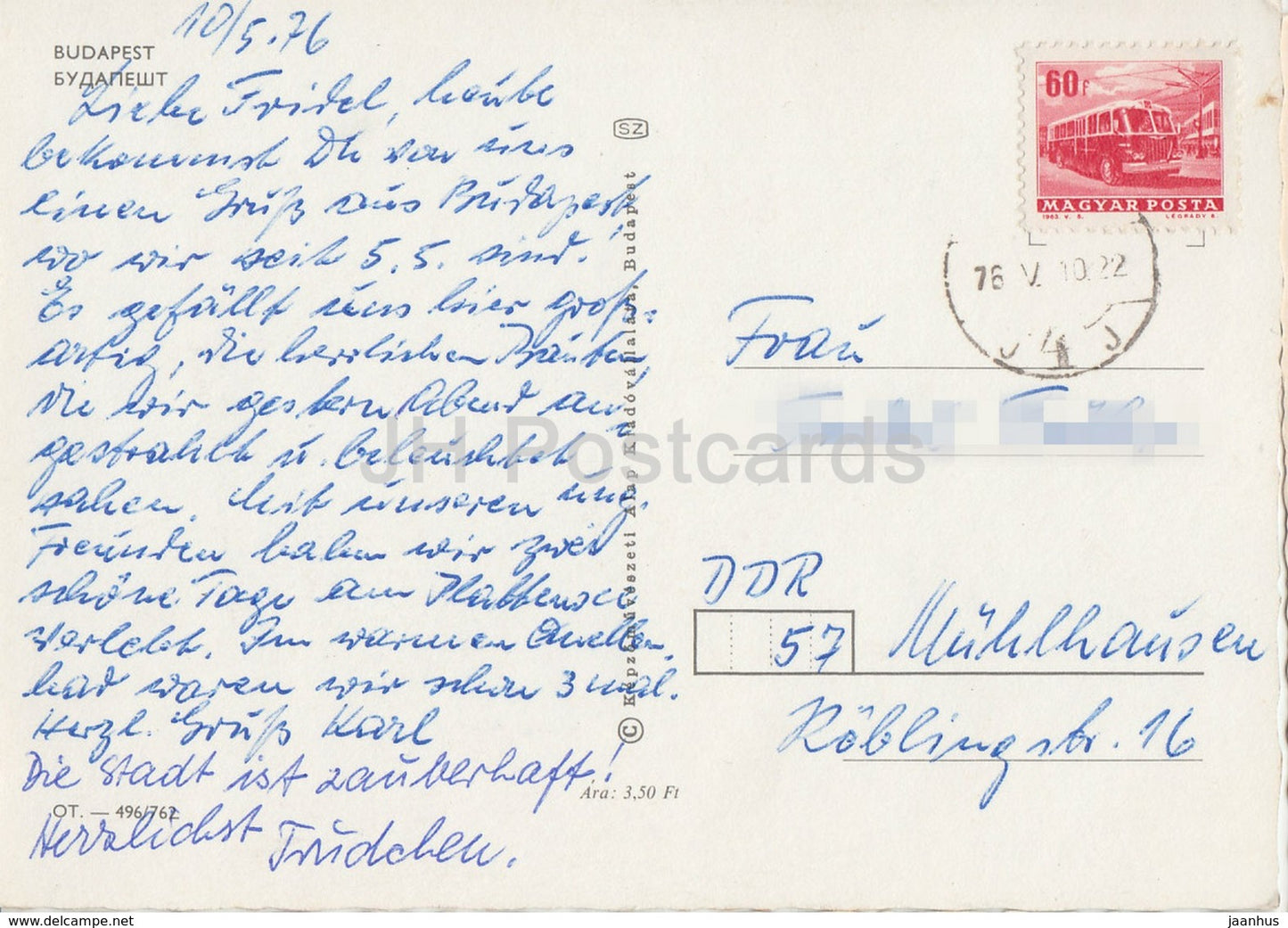 Salutations de Budapest - Cathédrale - Parlement - Multiview - 1976 - Hongrie - utilisé