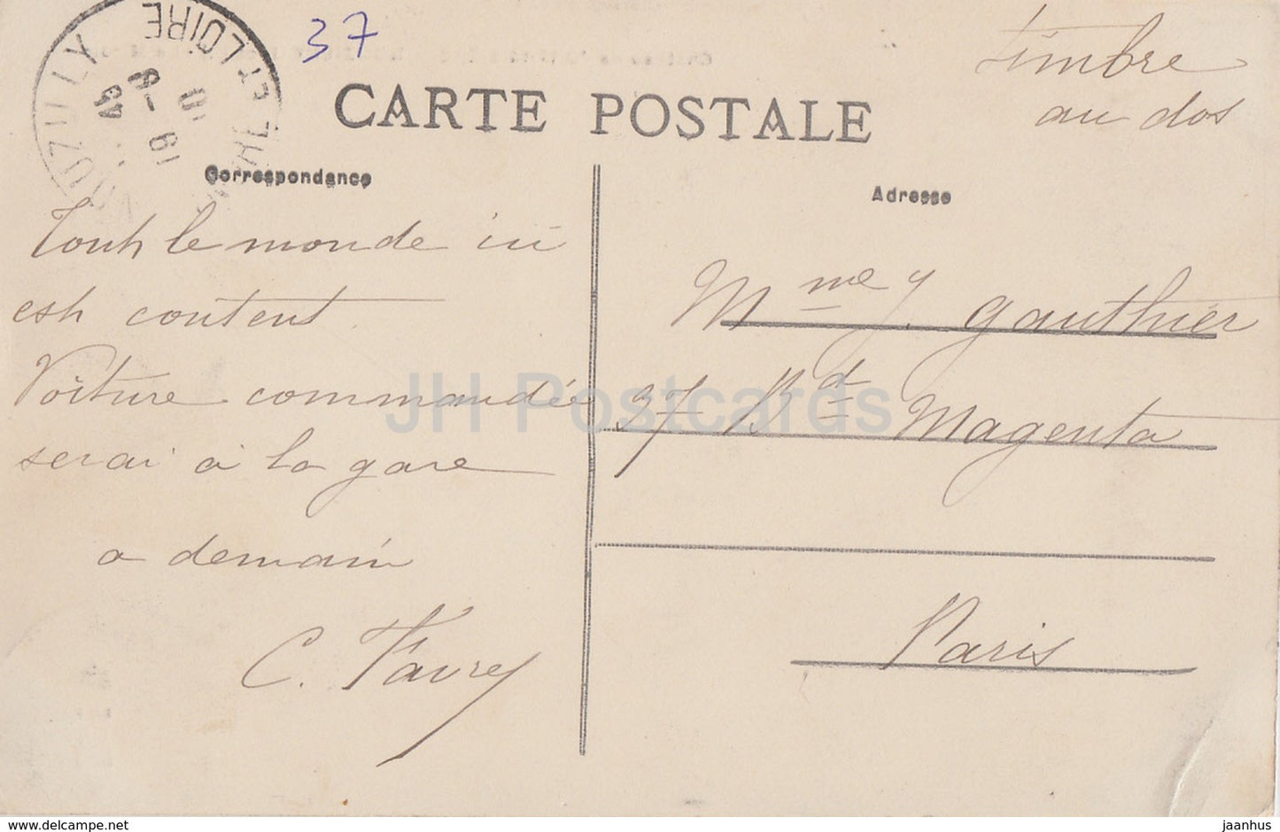 Nouzilly - Chateau de l'Orfraisiere - Le Miroir - castle - old postcard - 1910 - France - used